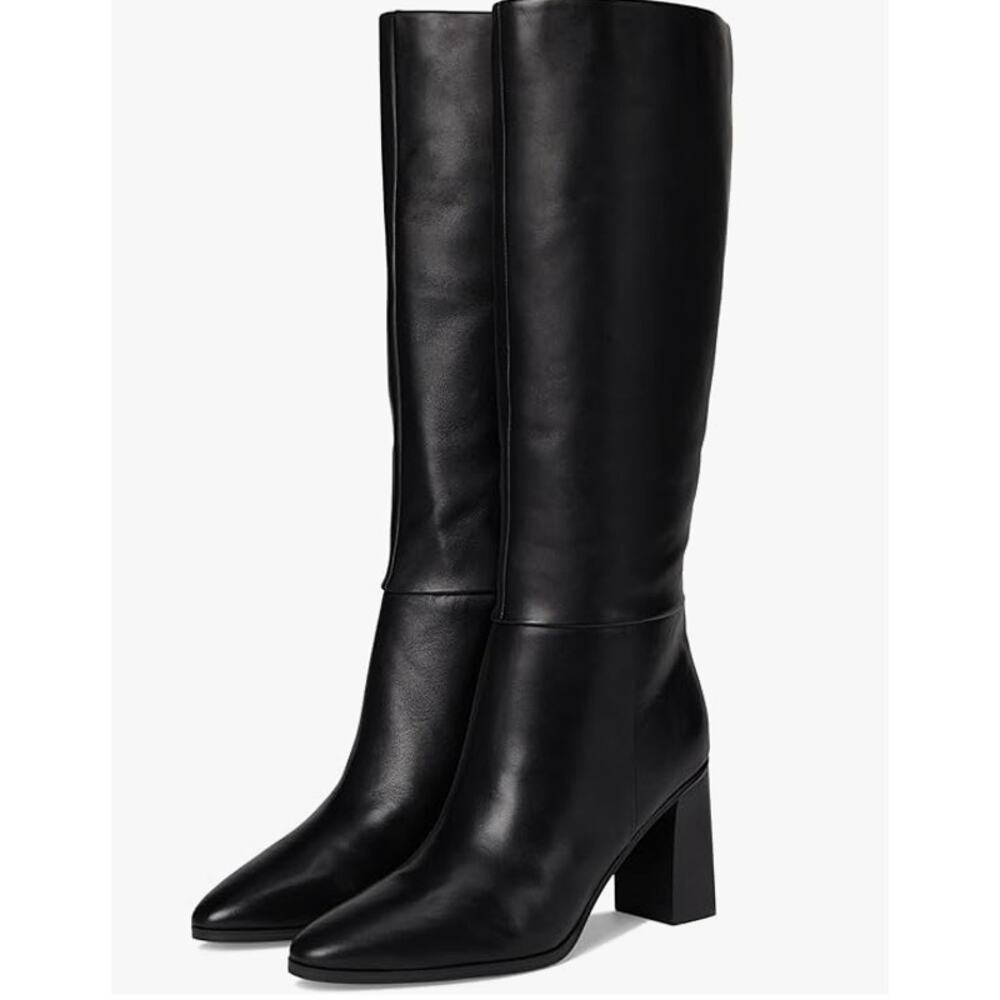 Calvin Klein Women's Dawna Knee High Boot Black leather 9.5